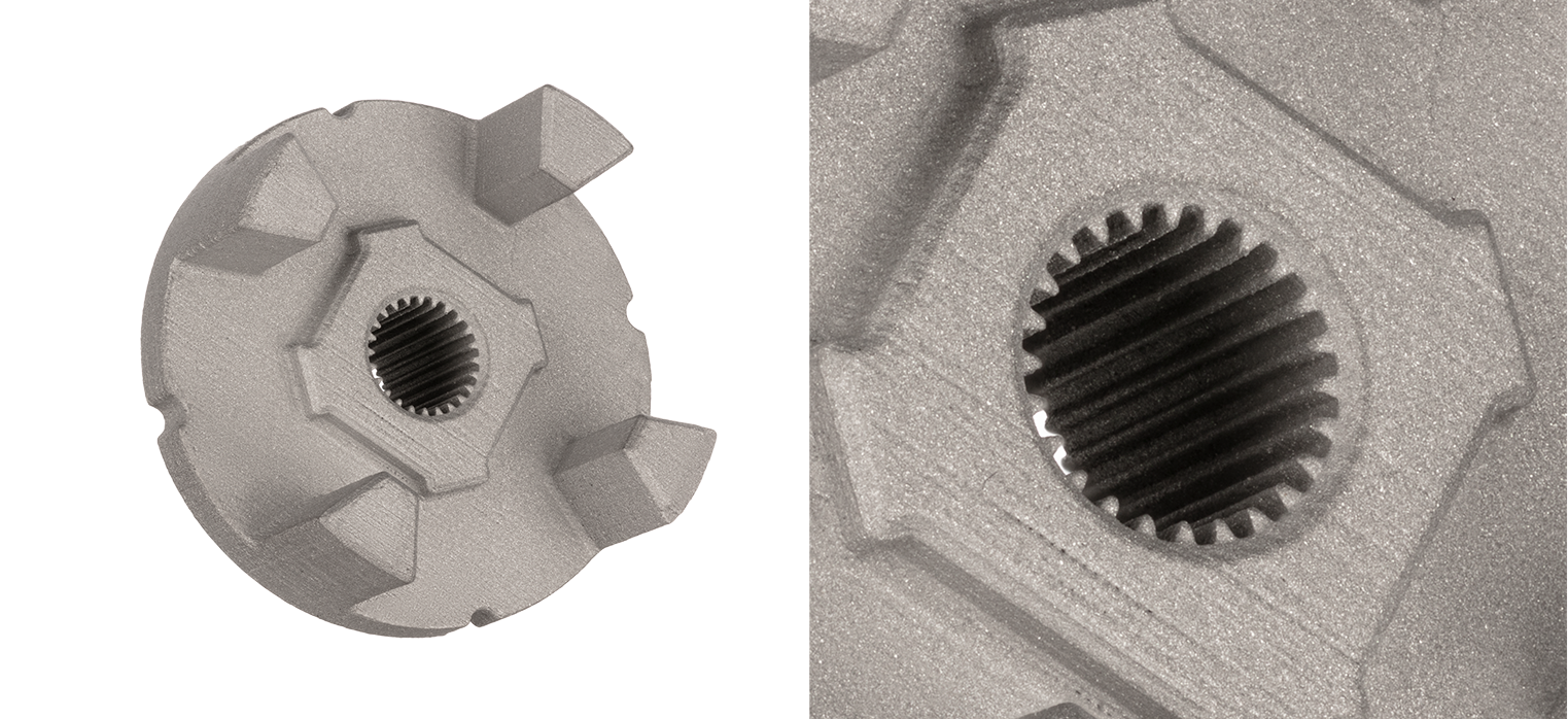 printed VVT sprocket close up