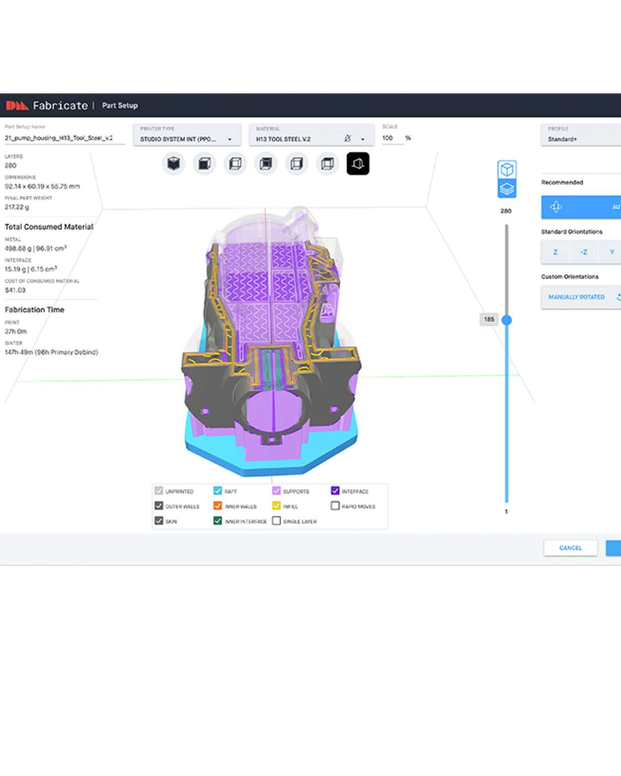 Live Studio software metal 3D printing slicing