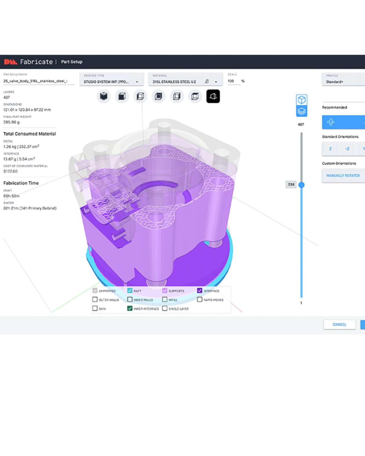 Live Studio software metal 3D printing support generation