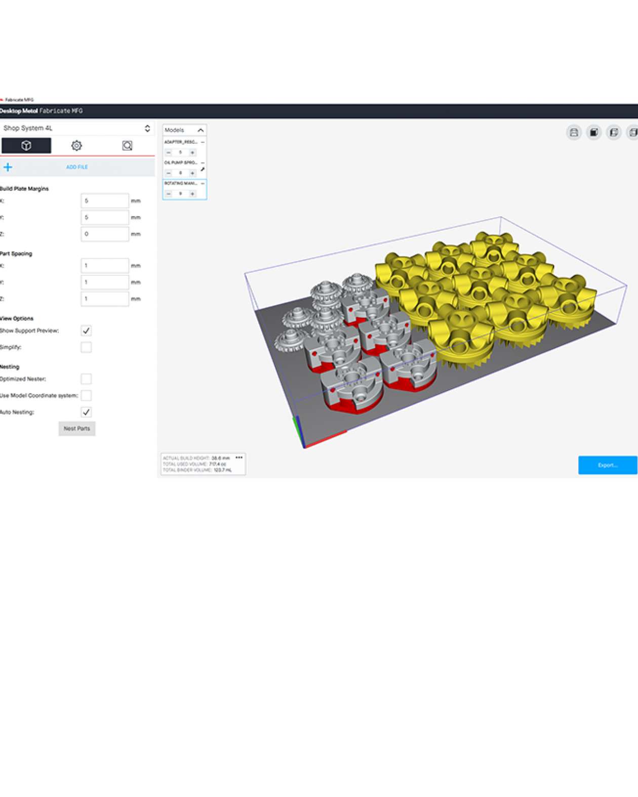 Live Build MFG production metal 3D printing build generation software